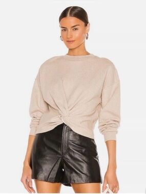 FRAME - Twist Front Sweatshirt in Oatmeal Heather - Size L